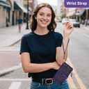 Harryshell 2 in 1 for Google Pixel 9A Wallet Case Magnetic Compatible with Magsafe RFID Blocking Card Holder Detachable Phone Cover Zipper Purse Kickstand Wrist Strap for Men Women Floral Purple