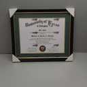 GMFrames 11x14 Wood Diploma Frame with Green Mat or Display 14x17 Certificates without Mat,UV Protection Acrylic,Rustic Black Finish with Gold Trim