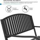 On Shine 50'' Outdoor Bench Weatherproof, Cast Iron All Metal Frame Garden Bench, Anti-Rust Patio Park Bench Clearance for Front Porch, Yard, Lawn, Deck