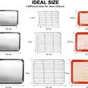 Stainless Steel Baking Sheet Tray Cooling Rack with Silicone Baking Mat Set, Cookie Pan with Cooling Rack, Set of 9 (3 Sheets + 3 Racks + 3 Mats), 10/12/16 Inch, Easy Clean
