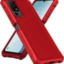 Ailiber for Jitterbug Smart 4 Phone Case, TCL 505 Case with Screen Protector, Dual Layer Protection, Shockproof Corner TPU Bumper, Slim Silicone Rugged Cover - Red