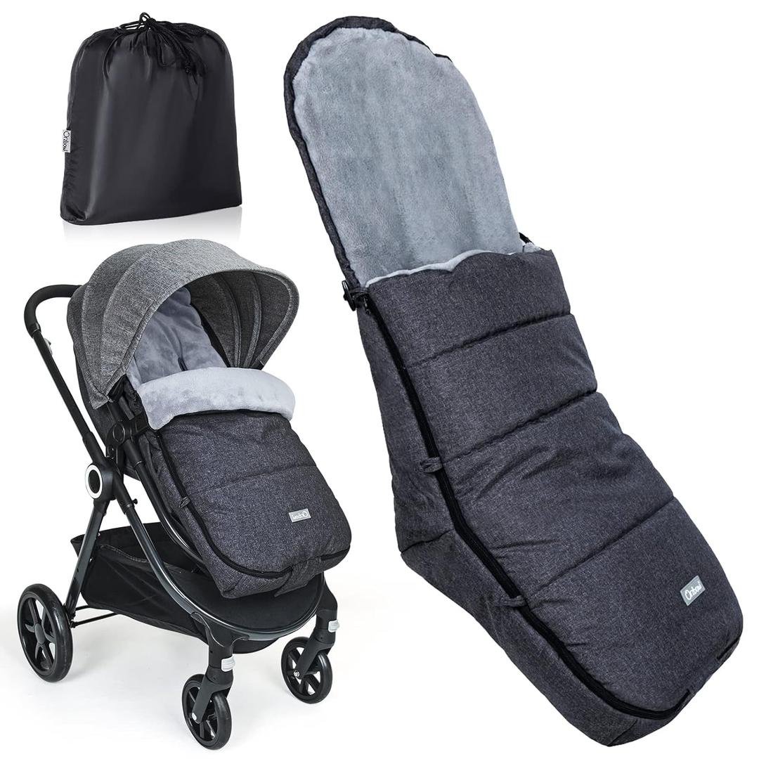 Orzbow Warm Bunting Bag Universal,Stroller Sleeping Bag Cold Weather,Waterproof Toddler Footmuff (Black) (X-Large)