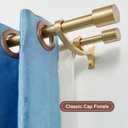 Warm Gold Double Curtain Rods 72-144" (6-12ft), Decorative Double Drapery Rod with Cap Finials, 1 Inch Front and 5/8 Inch Back Heavy Duty Double Window Rods, Adjustable Dual Curtain Rod Warm Gold