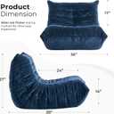 HABUTWAY Bean Bag Chair, Giant Bean Bag Chairs for Adults, Bean Bag Sofa with Filler Faux Fur, Memory Foam Bean Bag Couches Fireside Lazy Sofa for Living Room, Bedroom, Office (Navy Blue)