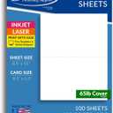 65lb White Jumbo Postcards - 2 per page - Breaks to 5 1/2" x 8 1/2" Sheets (100 Sheets / 200 Postcards)