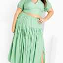 City Chic Amber Puff Sleeves Pleated Set XS