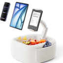 LULULOOK Ultra Fluffy Kindle Pillow Stand for Reading, Lap Tablet Pillow Stand with Snack Bowl & Flodable Arm Compatible with iPad, Phone and 4.7-14.6” Tablet for Book Reading in Bed