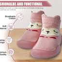 2 x Baby Shoes Boys Girls First Walking Shoes Non Slip Soft Sole Sneakers Toddler Infant Babygirl Sock Shoes (Pink)