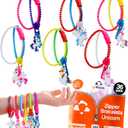 UpBrands 36 Valentines Day Cards for Kids School  Unicorn Zipper Fidget Bracelets with Matching Cards for Classroom Exchange & Non-Candy Gifts