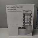 RIZZARI Large Water Dispenser for Dogs: 8L Gravity White Automatic Stainless Steel Waterer - 100% BPA Free - Raised Pet Feeder for Pet Dogs Indoor/Outdoor (Pearl)