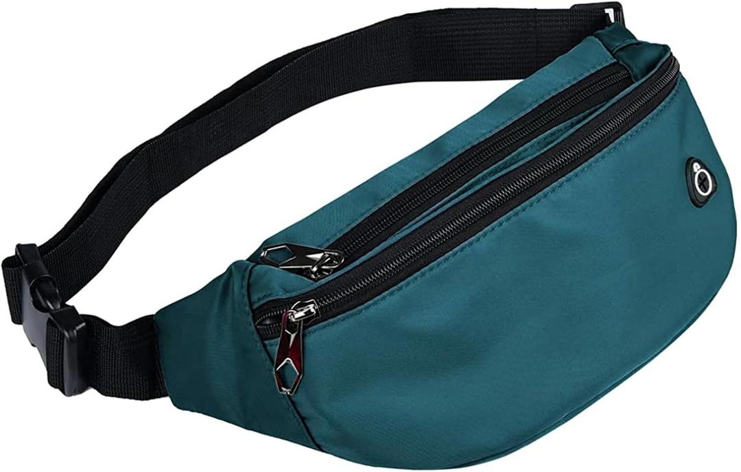 Fanny Packs for Men and Women, Waterproof Sports Waist Pack Bag for Travel Hiking Running Hands-free (1pack-Teal blue)