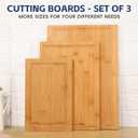 Hiware 3-piece Bamboo Cutting Boards for Kitchen, Heavy Duty Bamboo Cutting Board with Juice Groove, Wood Cutting Board Set for Meat, Vegetables, large (15" x 10"), medium (12" x 8"), and small (9" x 6")