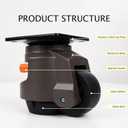 Leveling Casters Heavy Duty,4-Pack,Non-Scratch Nylon Wheels & Steel Ball Rollers, Adjustable Handle for Uneven Floors for Workbench,Equipment,Shelves,Industrial Casters,Total Capacity 2600Lbs80F