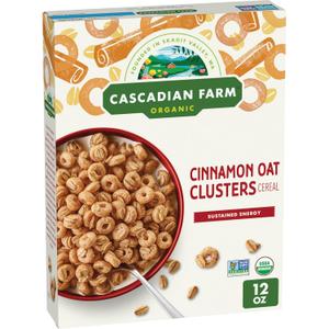 Cascadian Farm Organic Cinnamon Oat Clusters Cereal, Made with Whole Grain, Non-GMO, 15 oz (EXP 01/05/26)