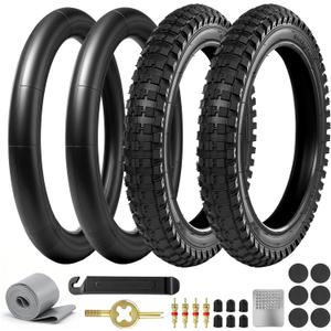2 Set 64-305 16x2.4 Tire and Inner Tube Set Compatible with Razor MX650/MX500/SX500, EcoSmart Metro/SUP/Cargo, Super 73 KD1, Thickened Butyl Rubber, Fit for Kids Bike & Dirt Bike Tires