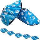 5 Pairs Kids Shoe Covers Reusable Non Slip Washable Dustproof Durable Waterproof Boots Cover For Indoors Floors Kindergarten Elementary School (Small, Blue)