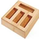 Copco 4 Compartment Storage Organizer for Gallon, Quart, Sandwich, and Snack Bags with Clear Labels, With In Drawer or Wall Mounting Feature For Space Saving