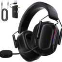 RYR Wireless Gaming Headset for Xbox Series X|S, Xbox One, PC, PS4/5, Mac, Switch, Mobile, 3D Surround Sound, Bluetooth 5.3, 60H Battery, Gaming Headphones with Detachable Noise Canceling MicBlack