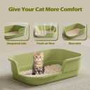 Extra Large Cat Litter Box with High Sides,Cats Boxes for Indoor Cats,Cat Litter Pan for Kitty,Litter Box with Low Entry,Easy to Clean,Anti-Splashing,23.6" x15.7" x5.9" (Grey)