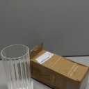 ComSaf Glass Cylinder Vases, Bud Vase for Centerpieces, 8 Inch Tall Ribbed Vase Hurricane Floating Candle Holder, Decorative Flower Vases for Wedding Reception, Home Decor, Housewarming Gift (Clear)