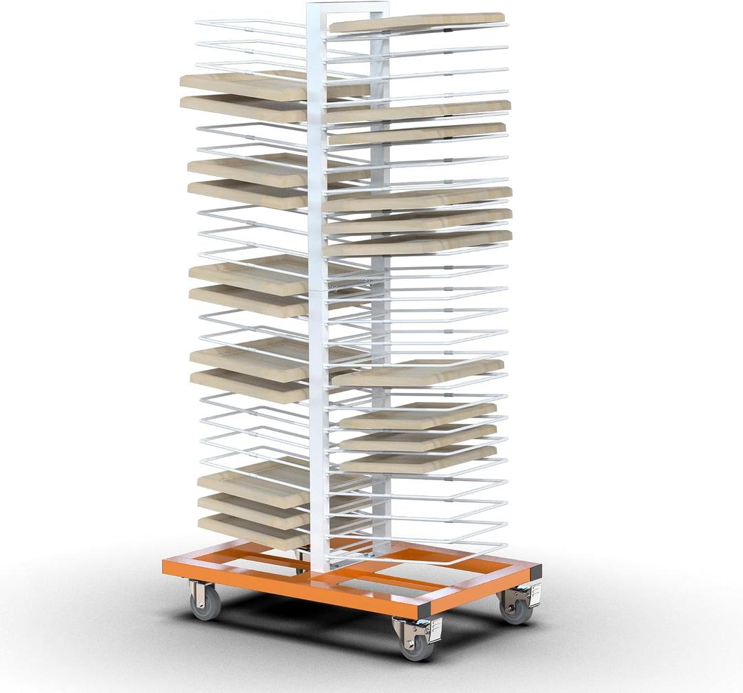 Tredre 50 Shelves Paint Drying Rack with 4 Casters for Cabinet & Full-Size Doors, Art Studio Space-Saving, Movable, 2.1" Shelf Spacing & 25lbs Capacity per Shelf