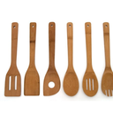 Riveira Premium Brown Bamboo Wooden Spoons for Cooking Set of 6 – Premium Brown Bamboo Wooden Cooking Utensils, Wooden Spatula, Wooden Spoon - Premium Quality Wooden Utensil Set for Non-Toxic Cooking