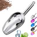 Metal Ice Scoop, Kitchen Ice Scooper, Stainless Steel, 3 OZ, Silver