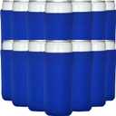 TahoeBay Slim Can Cooler Sleeves (50-Pack) Skinny Tall Cans 12 Oz Bulk Thin Seltzer Fit Sublimation Blanks for Vinyl Plain Blank Foam Beer Bottles Black White Assorted Solid Set (Royal Blue)