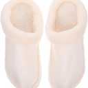 NOLITOY Winter Warm Plush Slipper Liners, Removable Thickened Fur Inserts Soft Cozy Shoe Liners White Clogs Replacement for Women Men 44-45(270mm)