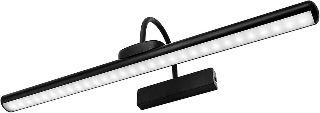 23" Wireless Picture Lights, Rechargeable Battery Art Display Light with Remote Control, Dimmable/Timer Off Dartboard Light, 3 Lighting Modes Full Metal Painting Display Lights (Black)