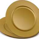 ELEGANT DISPOSABLES 13'' Party Chargers Large Plates & Platters Great for Elegant Party's Weddings Tableware Great for Serving dish Gold Pack of 12