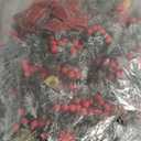 Moucuny 12 Pcs Christmas Small Cabinet Wreaths for Kitchen with Ribbon 8 Inches Mini Christmas Farmhouse Artificial Pine Cone Hanging Wreath for Front Door Window (Red)