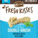 Merrick Fresh Kisses Natural Dental Chews Toothbrush Treat Shape Infused With Real Mint For Tiny Dogs 5-15 Lbs - 78 ct. Box