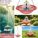 2026 New Solar Bird Bath Fountain, Large Hanging Cascade Water Bowl with Solar Pump, Outdoor Fountain for Hummingbirds, Garden, Patio & Backyard Decor (Purple)