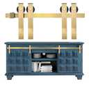 Rio Salto Mini Gold Barn Door Hardware Kit (5FT Track Kit (Double Door))