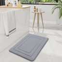 Arotive Memory Foam Bathroom Rug Mat 30x20, Ultra Soft and Absorbent Bath Mat, Machine Wash Dry, Comfortable Bath Rug Carpet for Bathroom Floor, Tub and Shower, Medium Grey