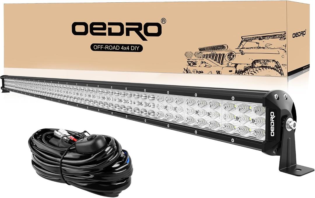 OEDRO 52 Inch LED Light Bar Triple Row 758W Work Light Spot Flood Combo