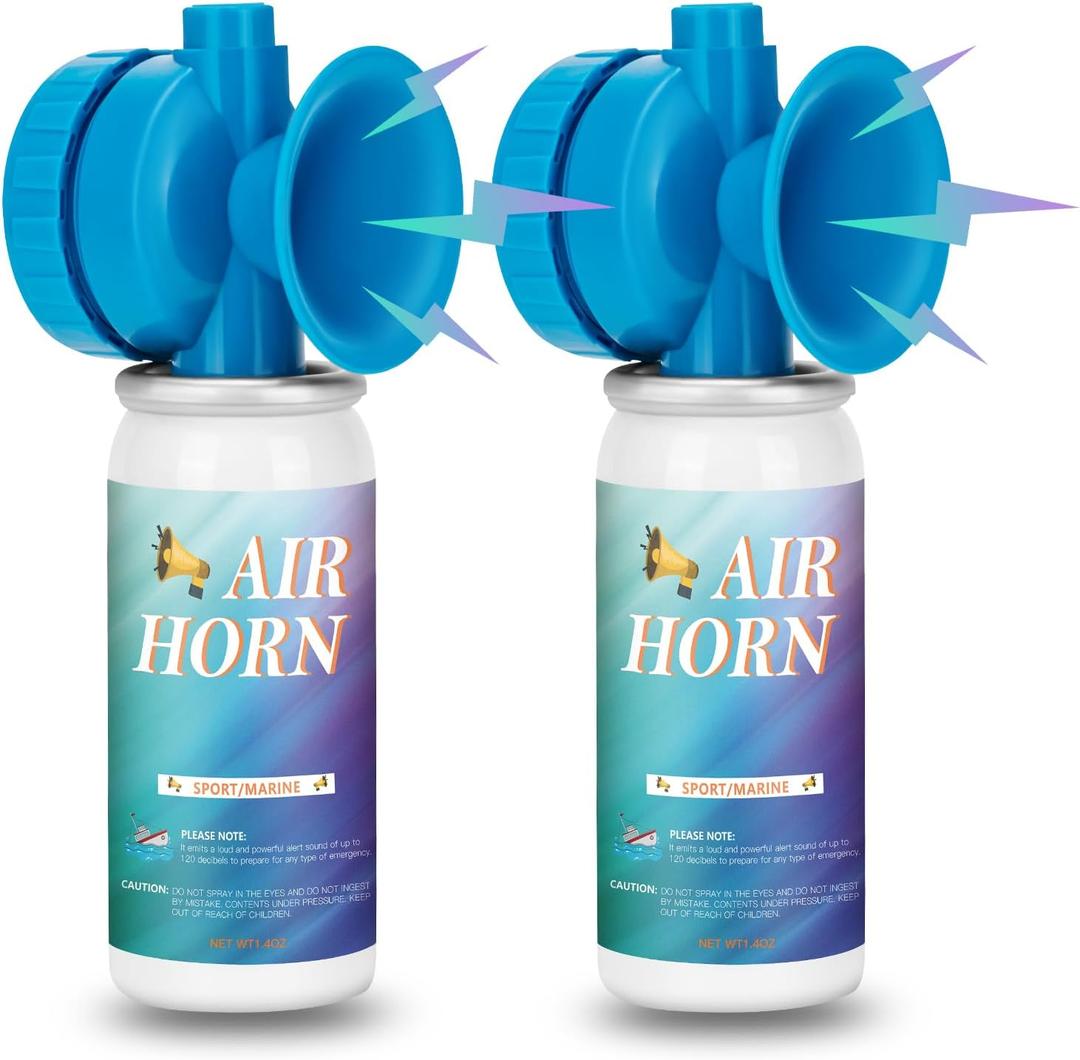 4 x 1.4oz Air Horn Can for Safety, Air Horn for Boat for Sporting Events 2 Pack