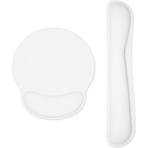 Dapesuom Keyboard Wrist Rest and Mouse Pad with Wrist Support, Memory Foam Wrist Rests for Keyboard and Mouse Set, Ergonomic Wrist Pad with Non Slip Base for Easy Typing & Pain Relief,Ivory White