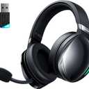 UG-06 Wireless Gaming Headset, 2.4GHz Bluetooth Gaming Headphones with Noise Cancelling Microphone, 3D Stereo Sound, 65Hr Battery Life Headset for PS5, PS4, PC, Switch, Mac, RGB Light (Blcak)