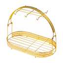 Mug Holder Coffee Cup Rack Stand Dishes Organizer Wrought Iron Drainer Storage Drying Rack for Counter Cabinet Table Kitchen Restaurant Office (Gold A)