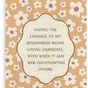 FWSFD Boho Floral Mental Health Set Boundaries Wall Art Decor Poster, Inspirational Psychology Hanging Wall Decor Canvas Prints Artwork for Therapy Office Counseling Room Calming Corner, 12x16 Inches