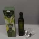 AOZITA 17oz Glass Olive Oil Bottle Dispenser - 500ml Green Oil and Vinegar Cruet with Pourers and Funnel - Olive Oil Carafe Decanter for Kitchen