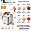 316 Stainless Steel Rice Container, 20 lb/11L airtight rice storage