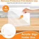 17x11 Acrylic Sign Holder Table Top with Magnetic Corners, 4-Pack Quick Change Display Stand for Menus, Posters and Ads, Restaurant, Office, Events, Retail, Large Size