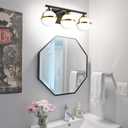 SOLFART 3 Lights Vanity Light Bathroom Light Fixtures Over Mirror in Brass Black Vanity Lights for Bathroom Vintage Lights Wall Sconces