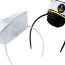 Tigerdoe Sailor Hat - Yacht Captain Hat Costume Headbands - Mini Hat Headbands