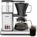 KRUPS Essential Brewer 8 Cup Drip Coffee Maker Machine, SCA-Certified, Blooming Technology, Barista-Quality, Pour Over Coffee Machine, Easy to Clean, Stainless Steel Design, Silver