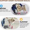 PUPTECK Anti-Slip Dog Socks with Double Sides Grips for Small Medium Large Dogs Hardwood Floors Prevents Licking, Dog Shoes for Hot Pavement Traction Control for Senior Dogs, Fuschia, S