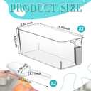 Havawish Ice Storage Bin and Flexible Scoop Set Plastic Freezer Bin with Pull Out Handle Storage Bucket Clear for Container with Scoop(Grey,10.83 x 4.92 x 4.33 in,Classic)